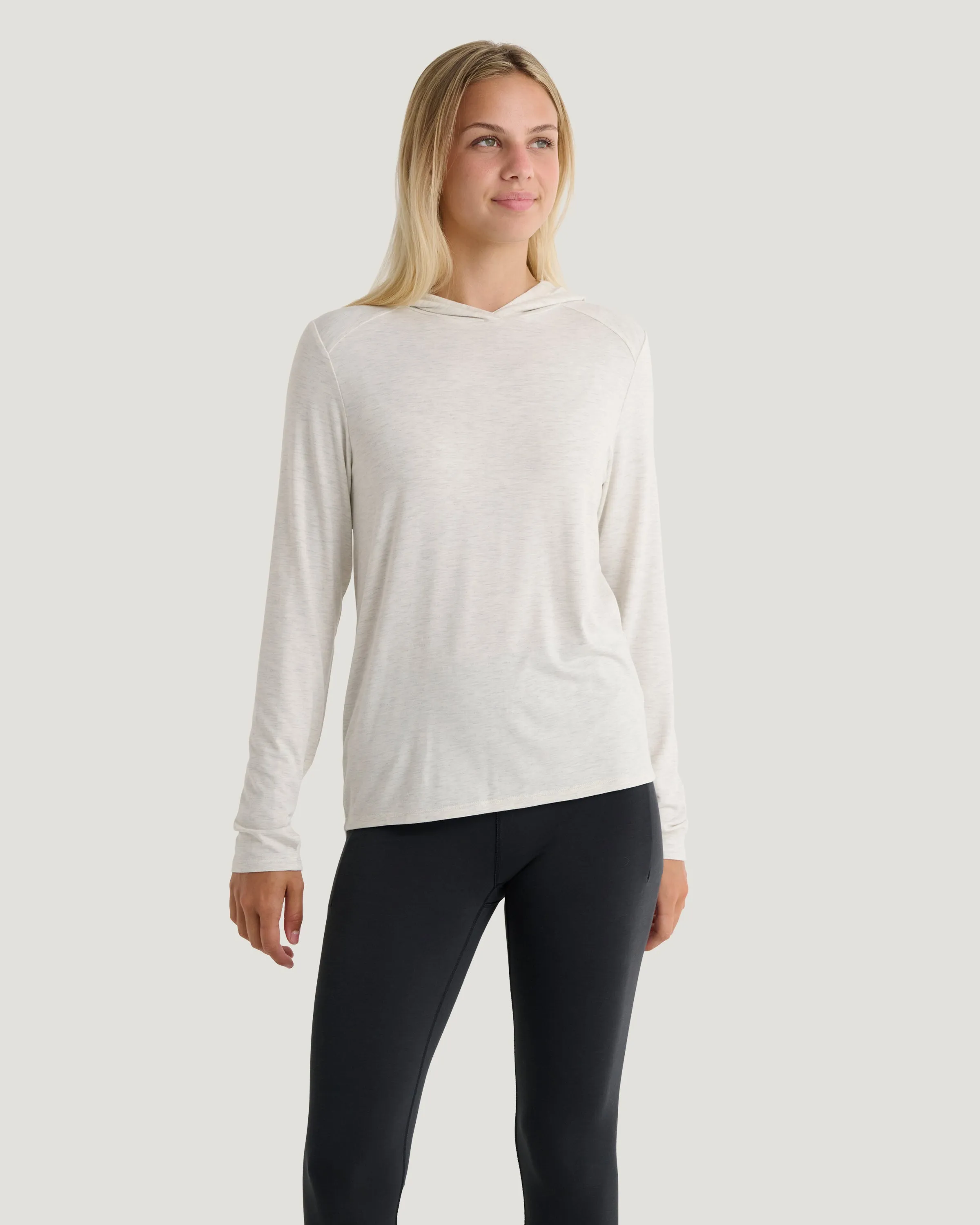 Women's Bamboo Shade Hoodie II - Off White Heather sold by Free Fly Apparel