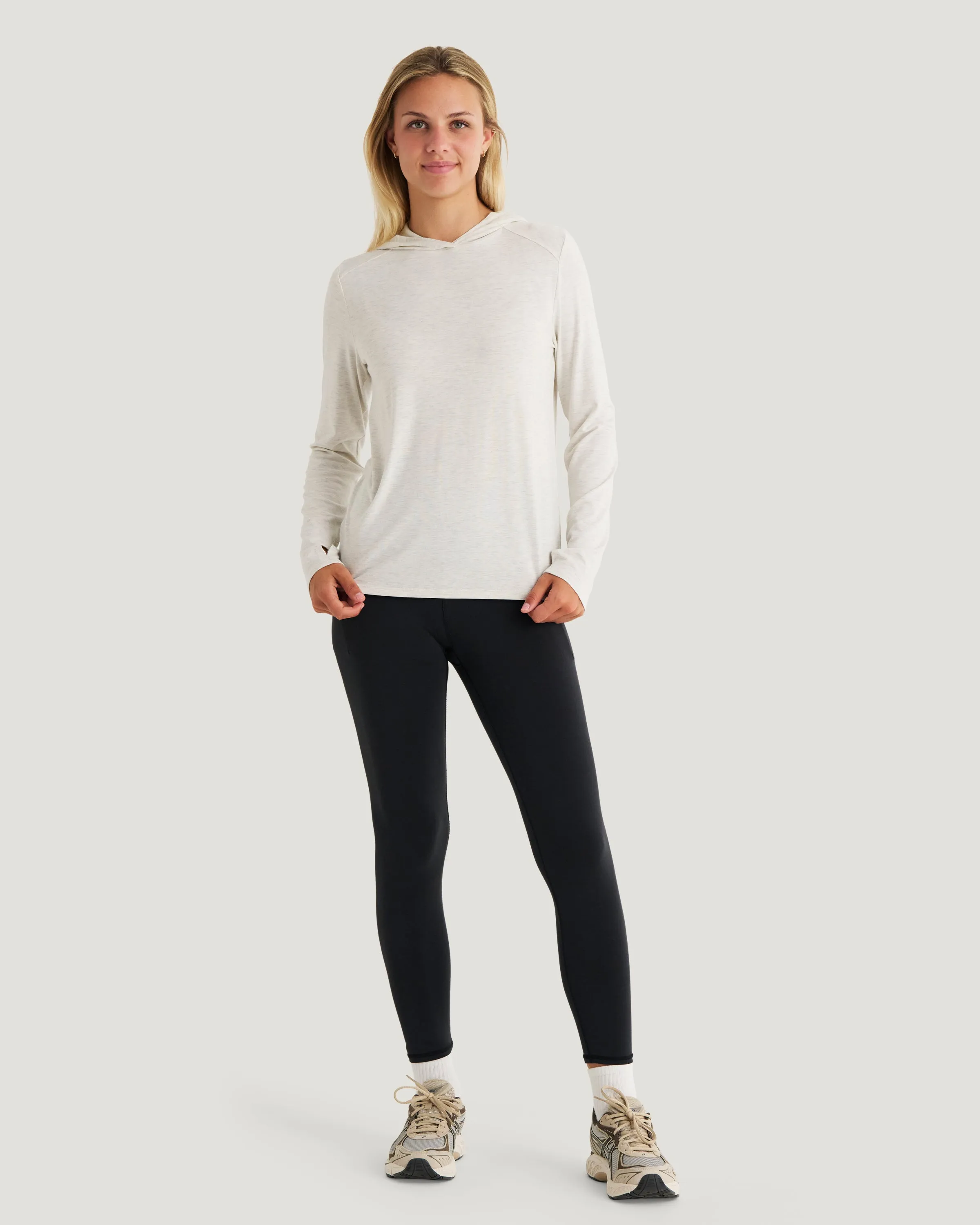 Women's Bamboo Shade Hoodie II - Off White Heather sold by Free Fly Apparel product image thumbnail 3
