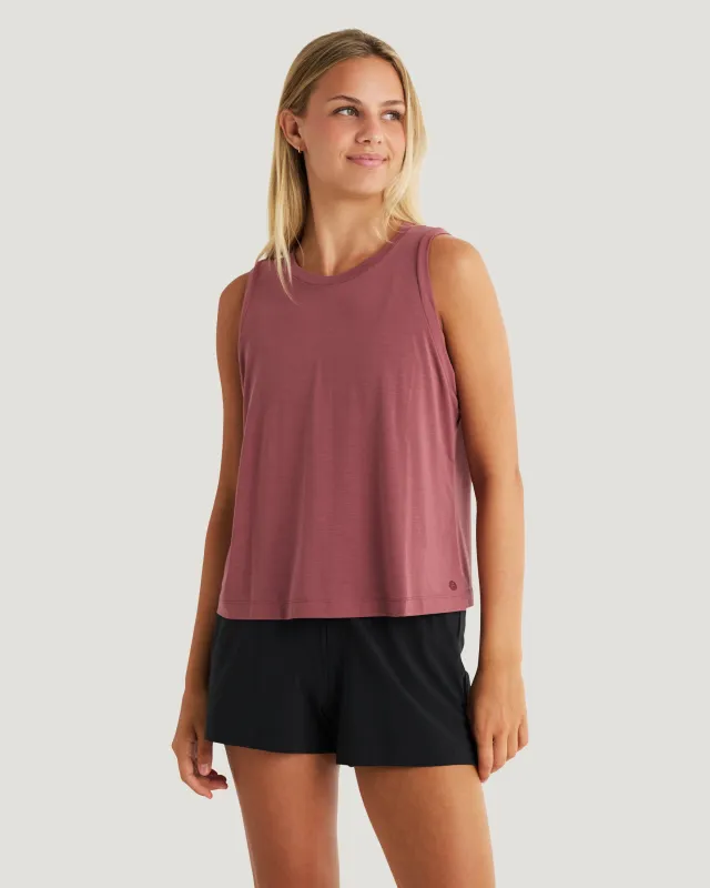 Women's Elevate Lightweight Tank - Plum made by Free Fly Apparel