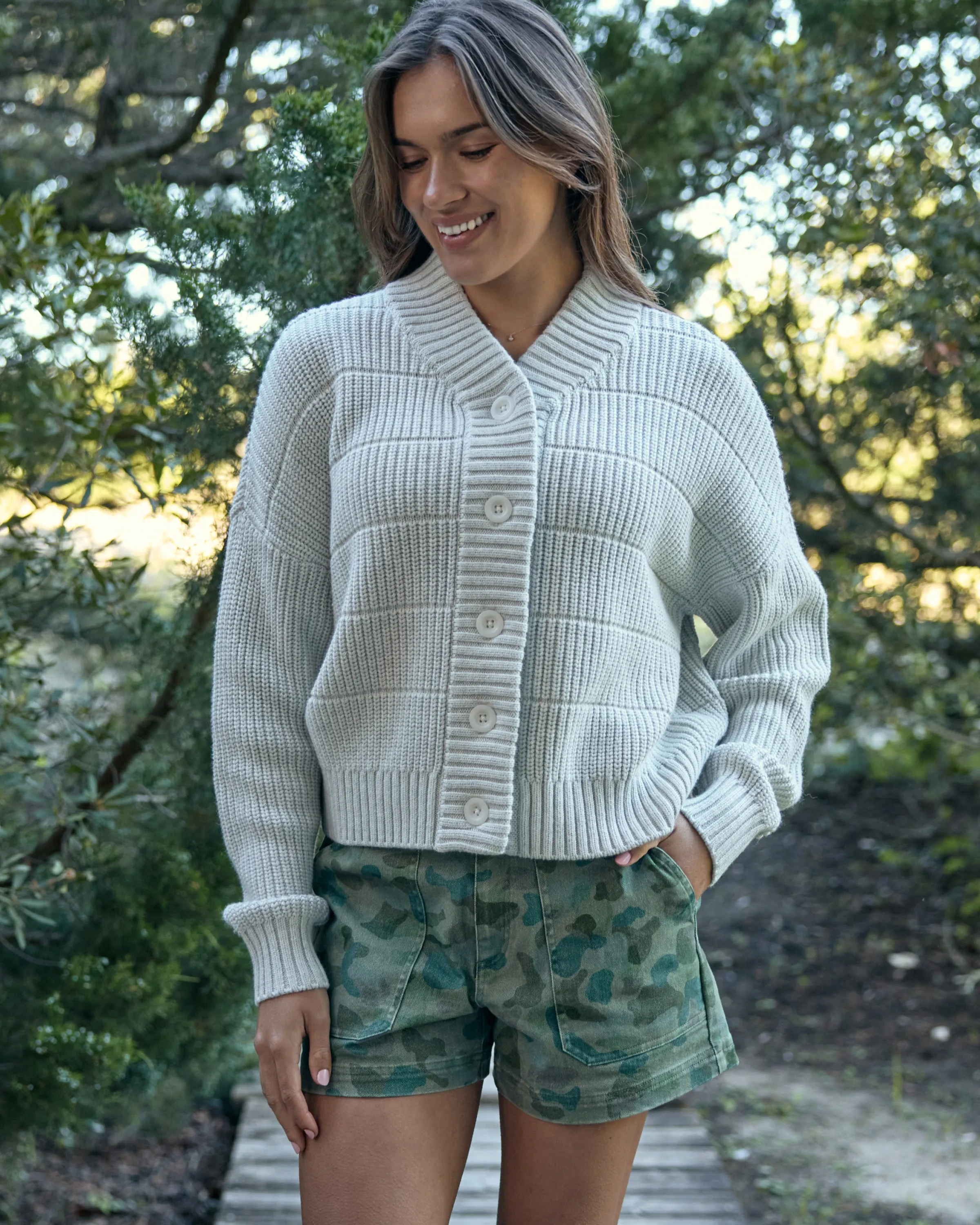 Women's Coastloom Cardigan Sweater - Off White Heather sold by Free Fly Apparel product image thumbnail 2