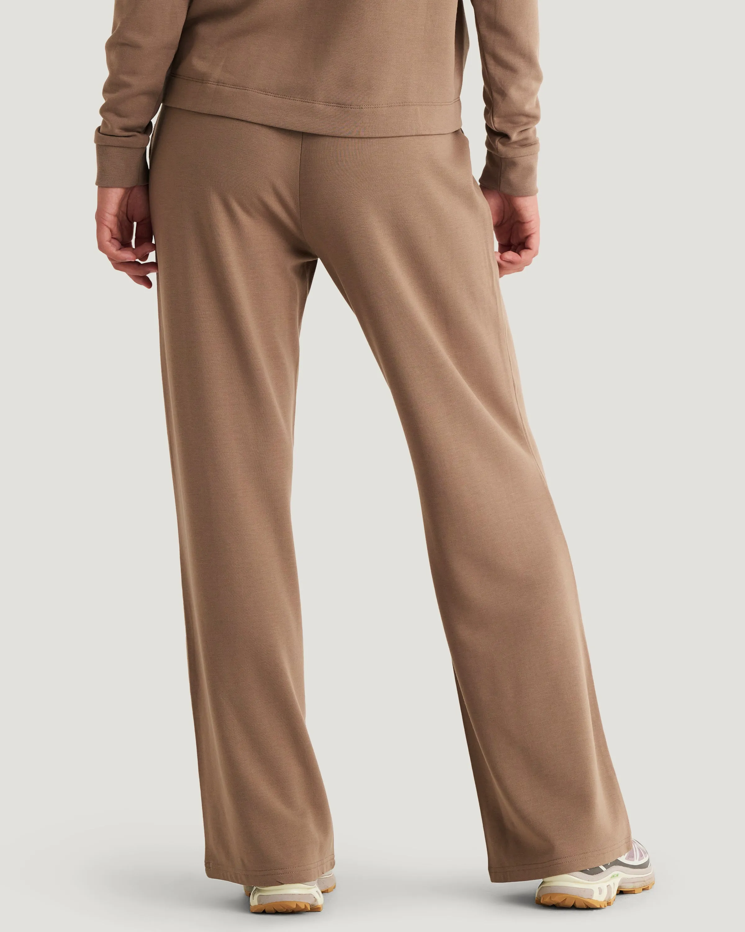 Women's Bamboo Lightweight Fleece Wide Leg Pant - Fossil sold by Free Fly Apparel product image thumbnail 3