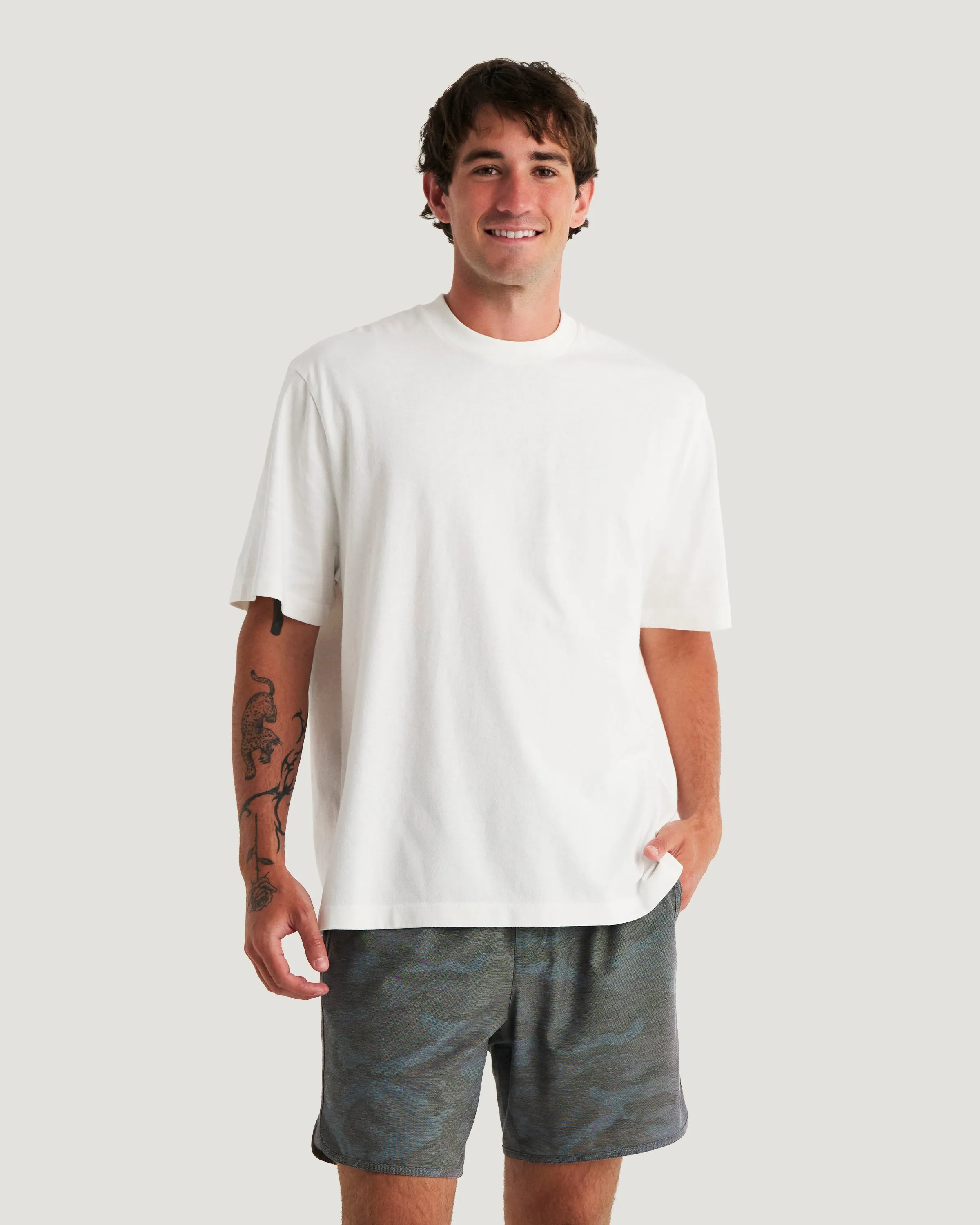 Men's Heavyweight Cotton Relaxed Tee - Bone sold by Free Fly Apparel