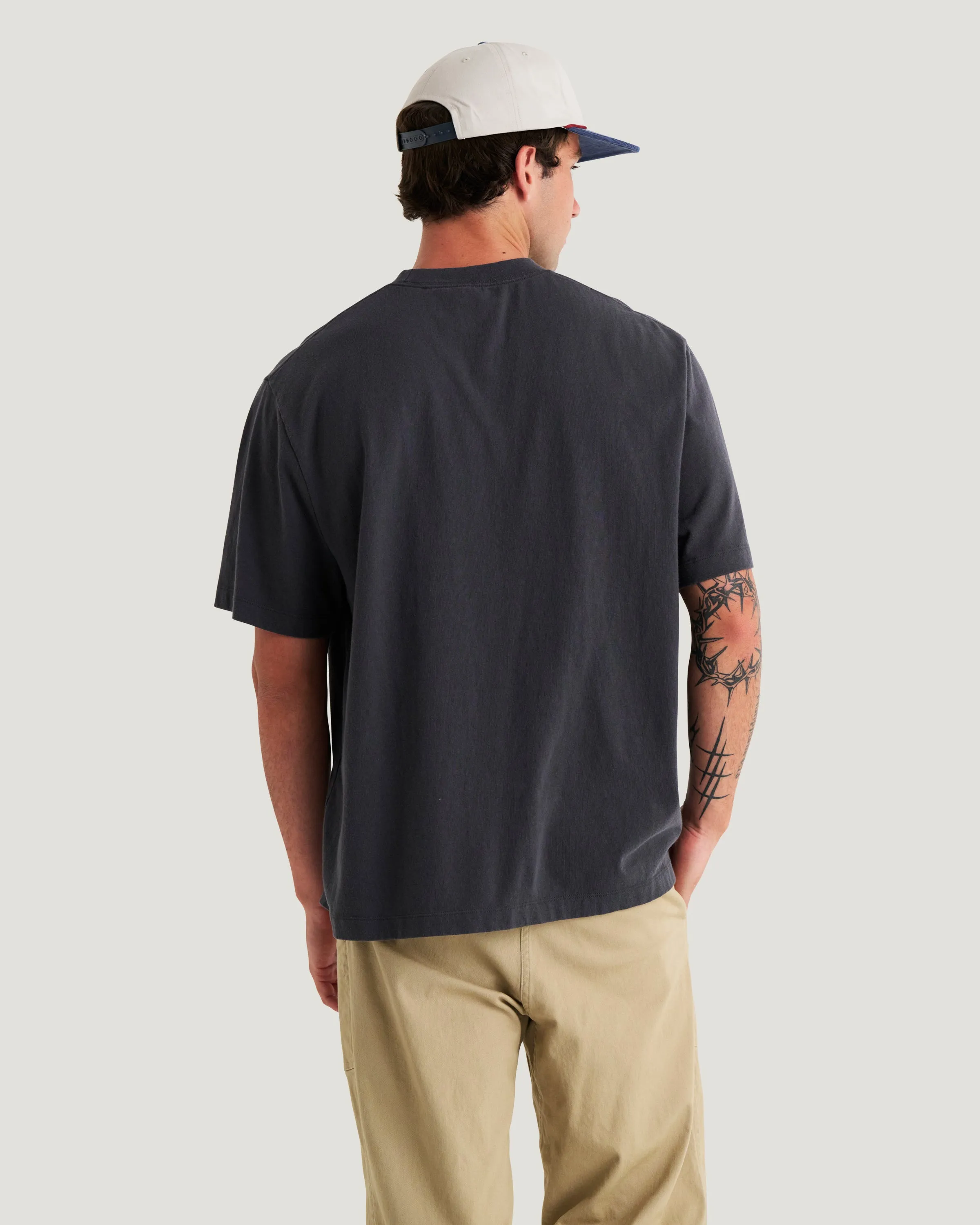 Men's Heavyweight Cotton Relaxed Tee - Anthracite sold by Free Fly Apparel product image thumbnail 3