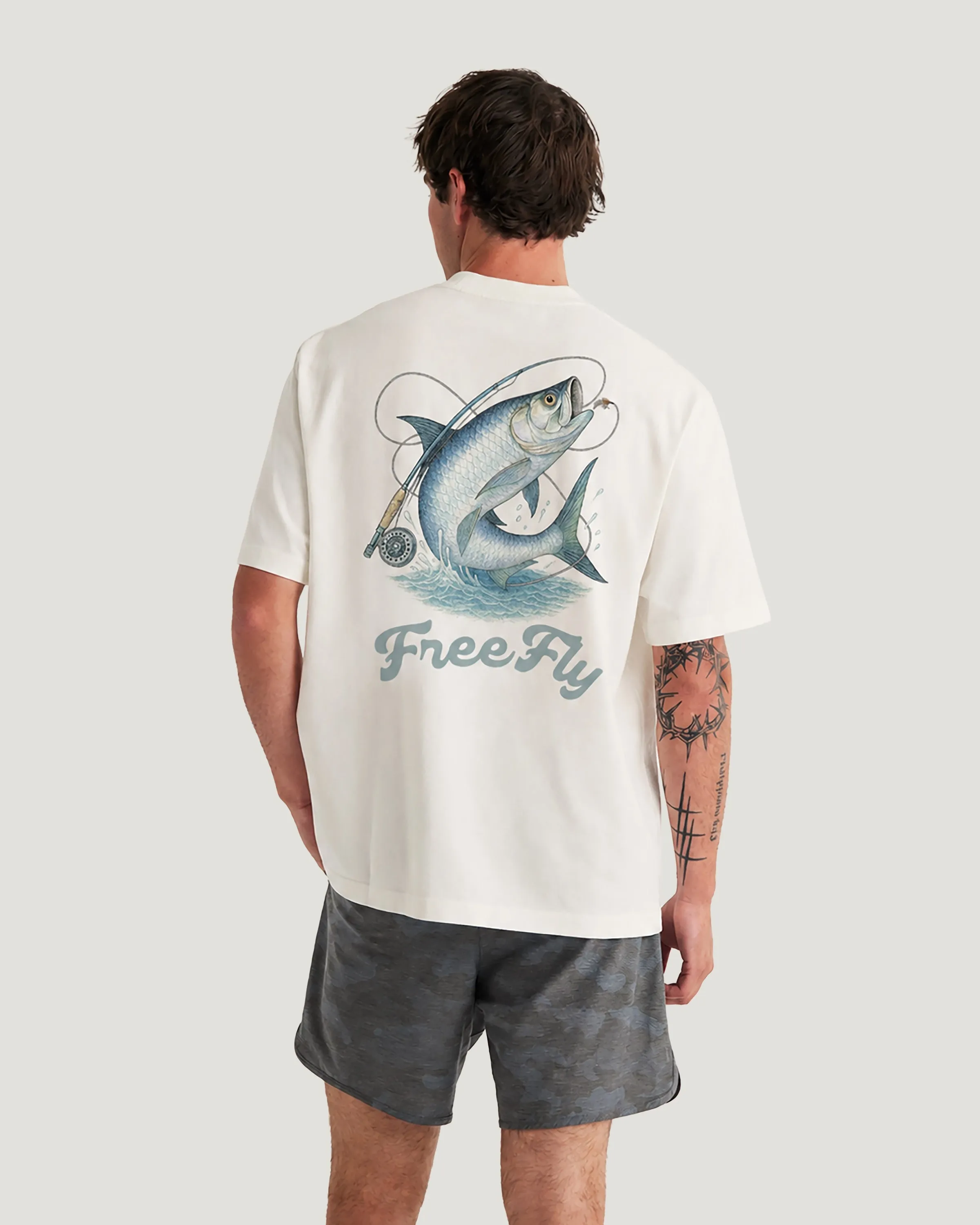 Silver King Relaxed Tee - Bone sold by Free Fly Apparel product image thumbnail 3