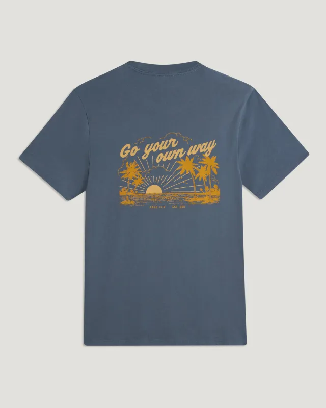 Go Your Own Way Tee - Storm Cloud made by Free Fly Apparel