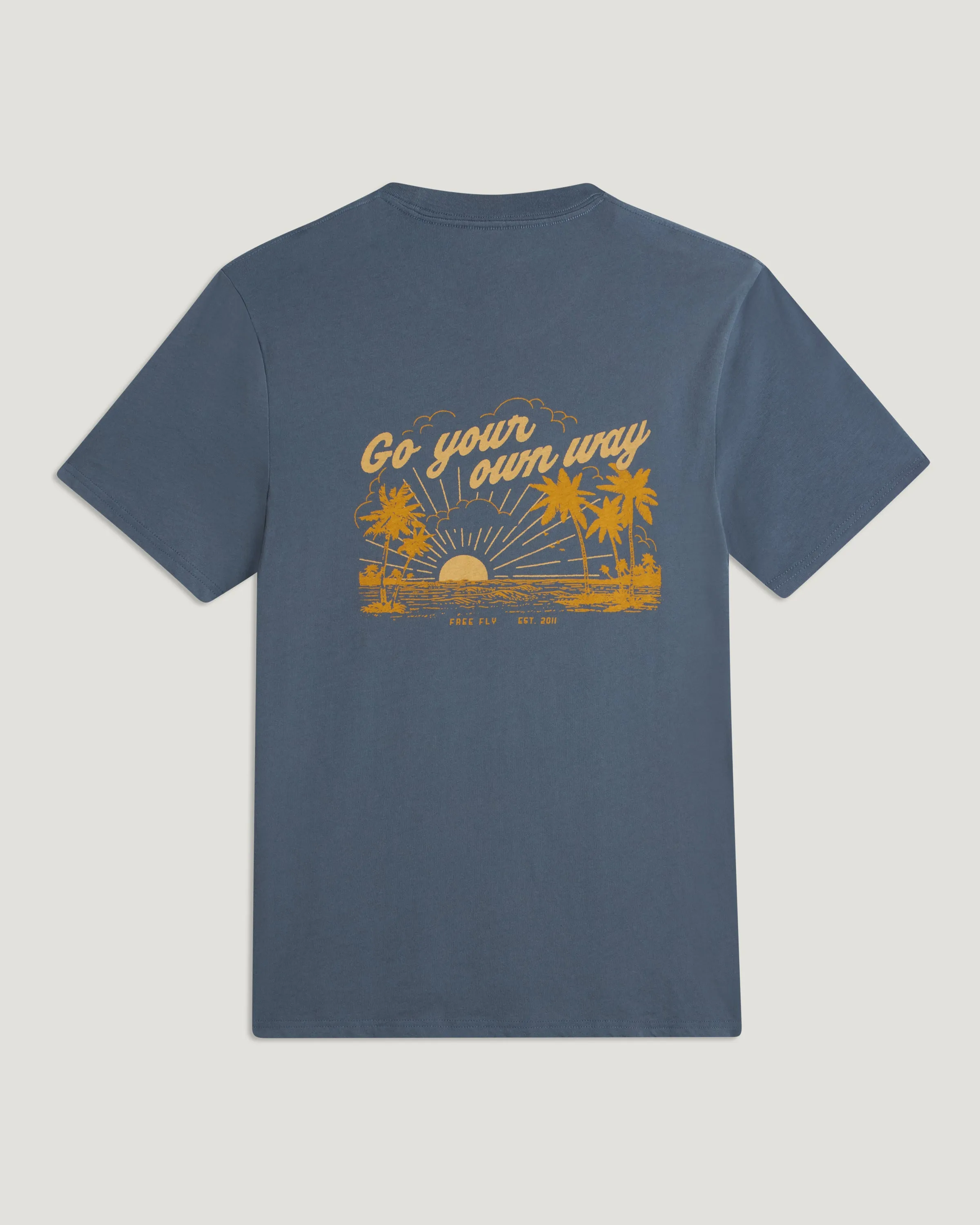 Go Your Own Way Tee - Storm Cloud sold by Free Fly Apparel