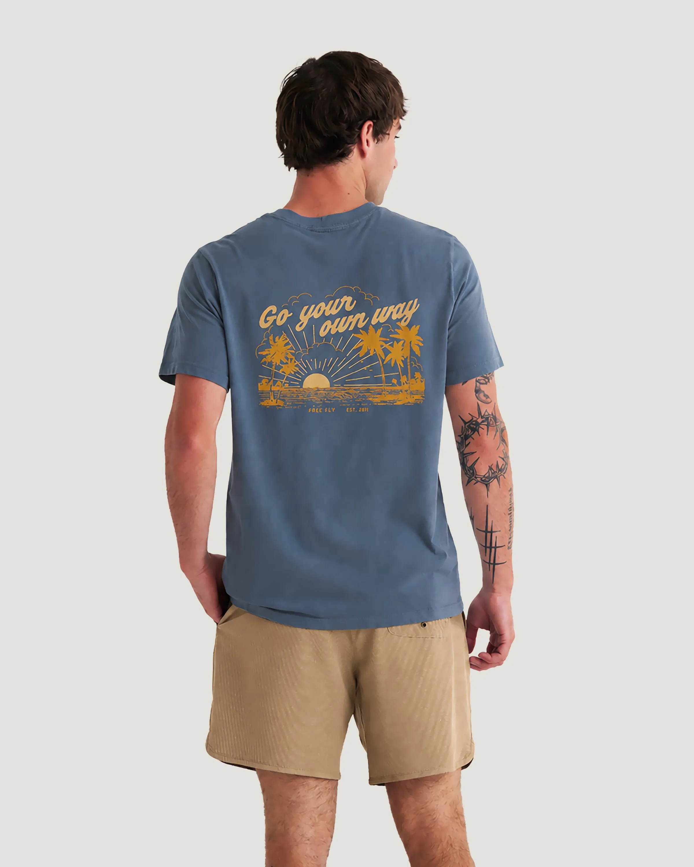 Go Your Own Way Tee - Storm Cloud sold by Free Fly Apparel product image thumbnail 3