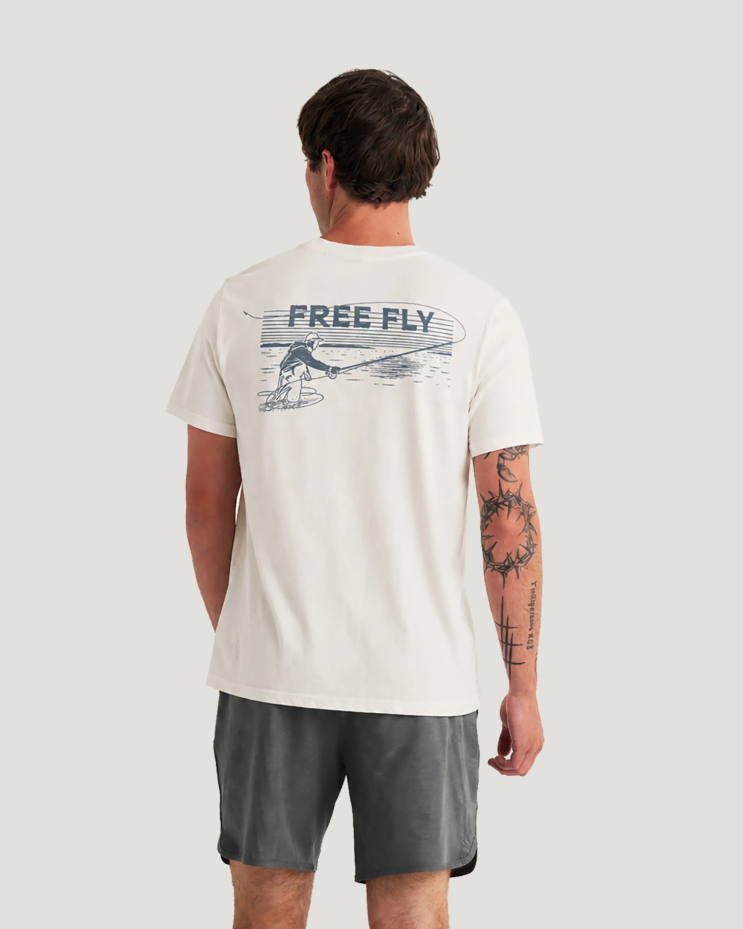 Retro Cast Tee - Bone sold by Free Fly Apparel product image thumbnail 3