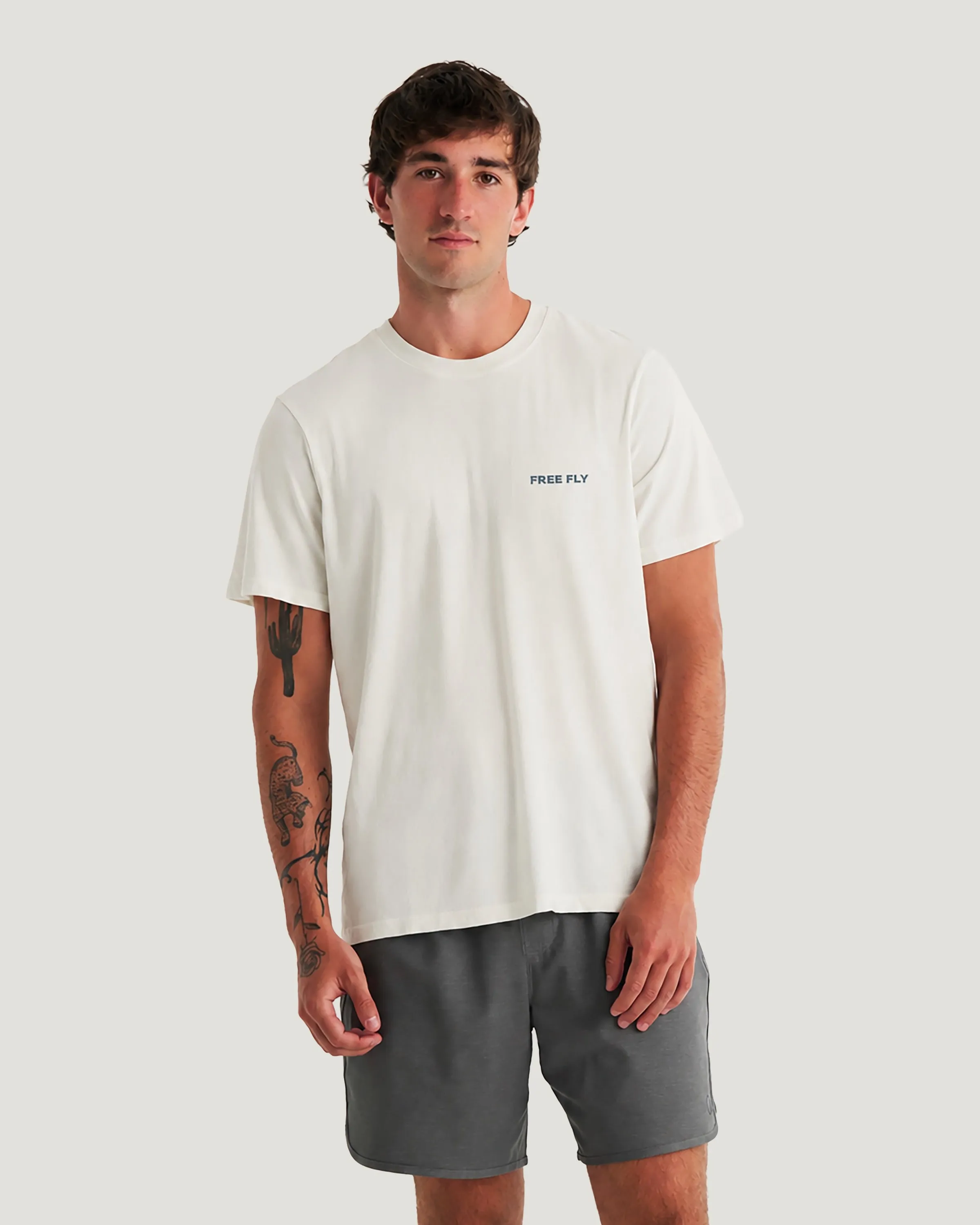 Retro Cast Tee - Bone sold by Free Fly Apparel product image thumbnail 2