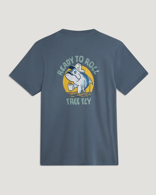 Morning Person Pocket Tee - Storm Cloud made by Free Fly Apparel