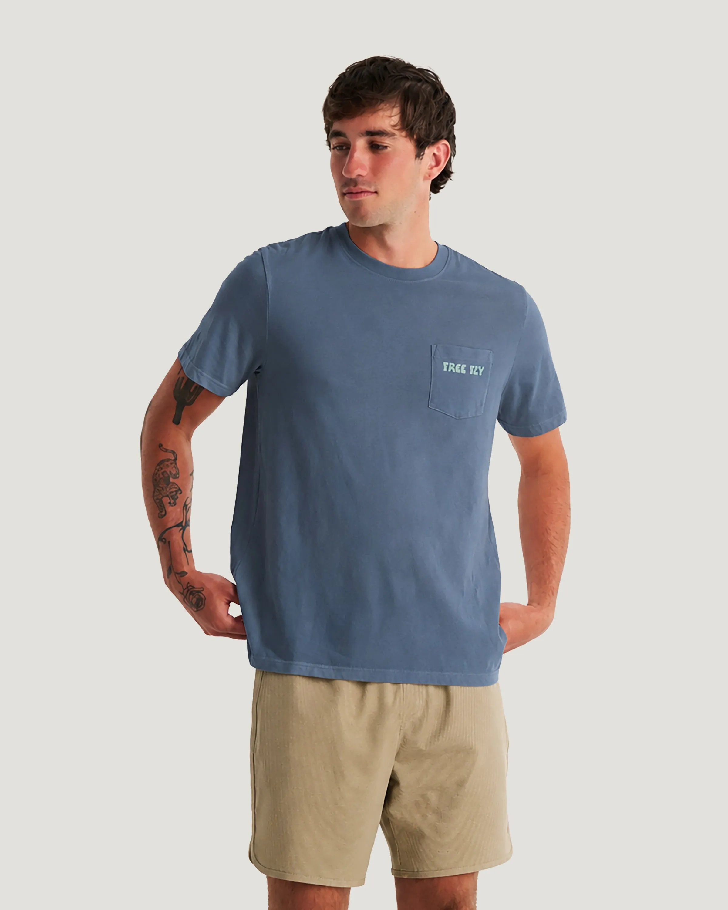 Morning Person Pocket Tee - Storm Cloud sold by Free Fly Apparel product image thumbnail 2