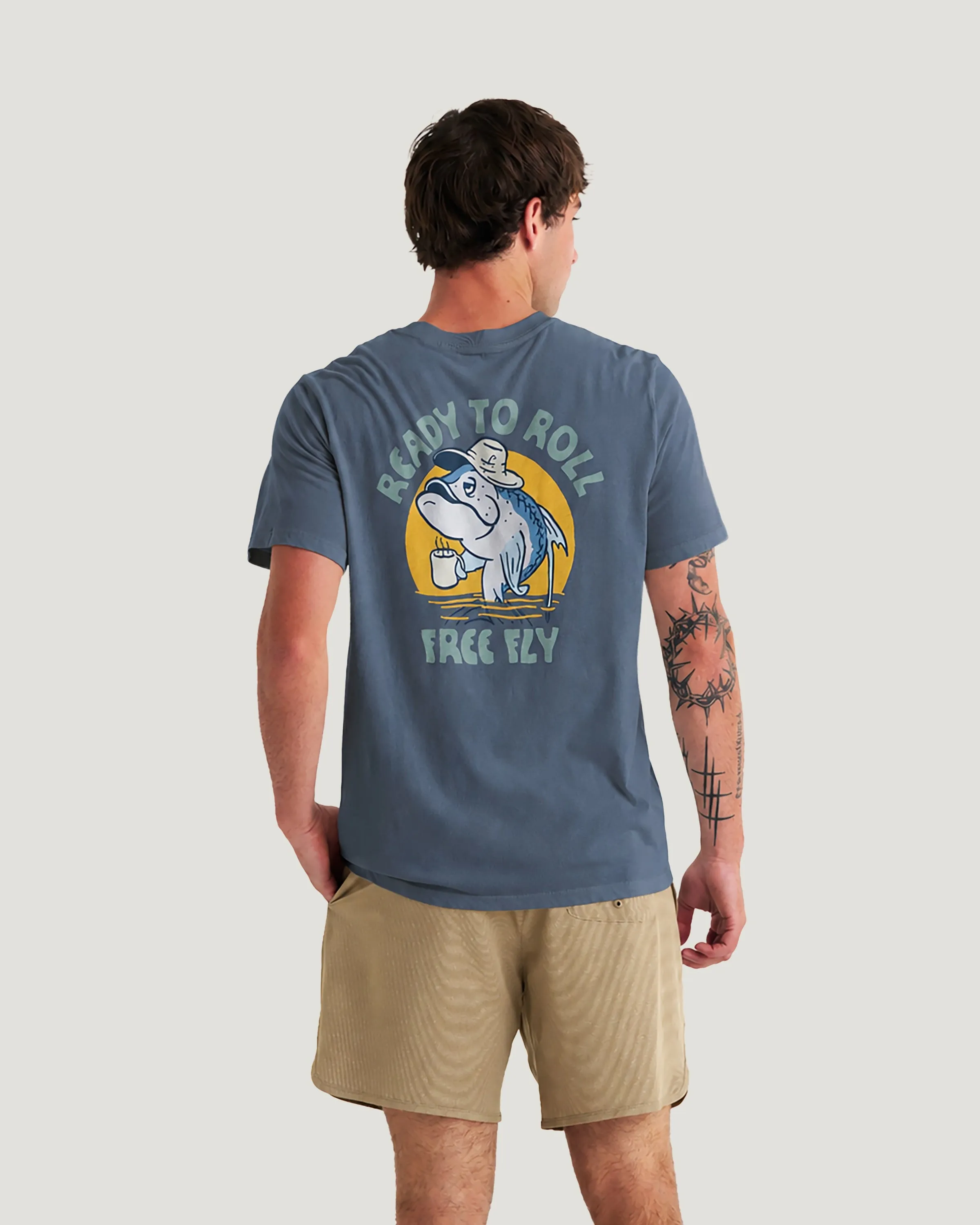 Morning Person Pocket Tee - Storm Cloud sold by Free Fly Apparel product image thumbnail 3
