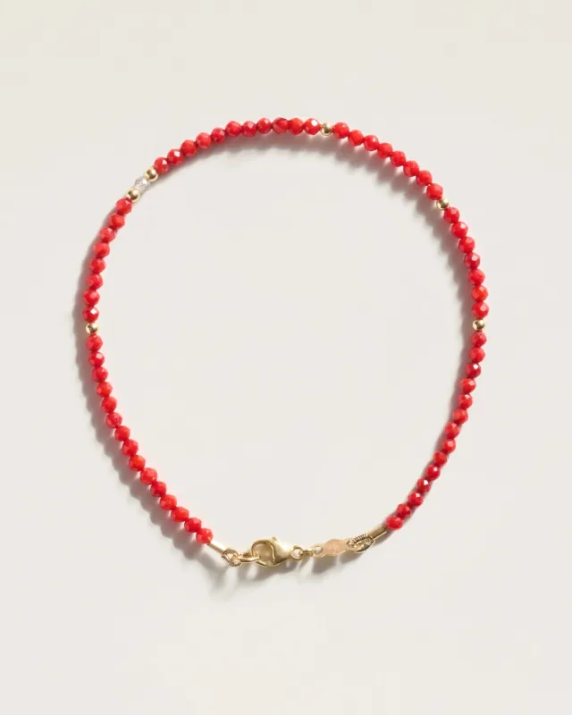 The Seeds of Aligned Action Bracelet — Red Coral sold by High Light Rituals