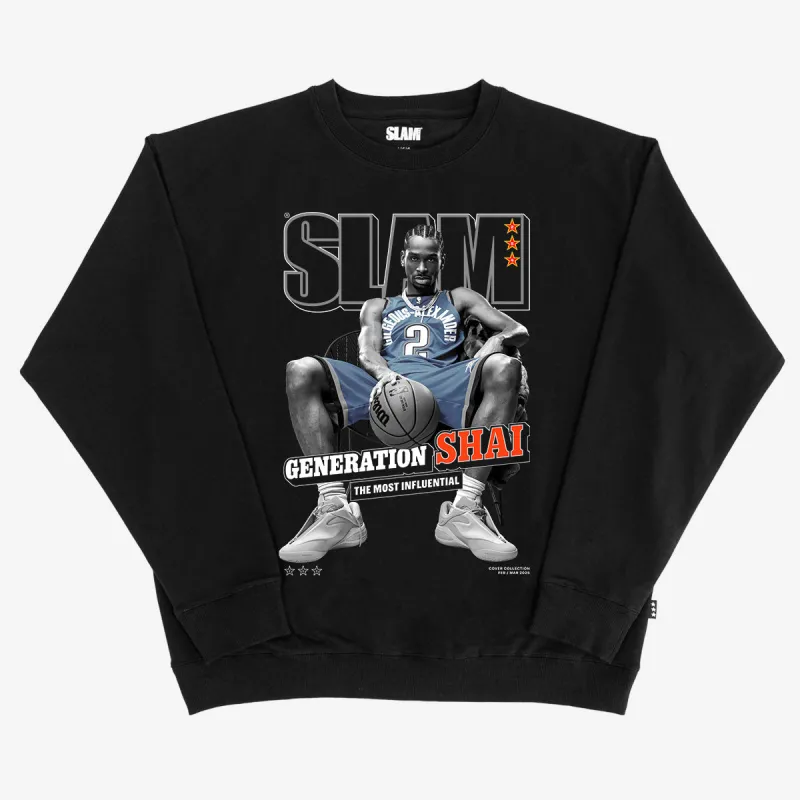 SLAM Cover Crewneck - Shai Gilgeous-Alexander (SLAM 254) (Black and White Edition) sold by SLAM Goods