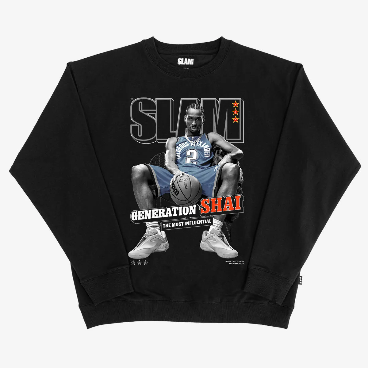 SLAM Cover Crewneck - Shai Gilgeous-Alexander (SLAM 254) (Black and White Edition) sold by SLAM Goods