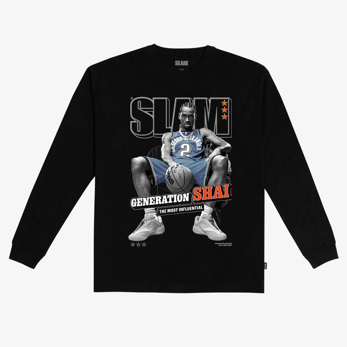 SLAM Cover L/S Tee - Shai Gilgeous-Alexander (SLAM 254) (Black and White Edition) sold by SLAM Goods