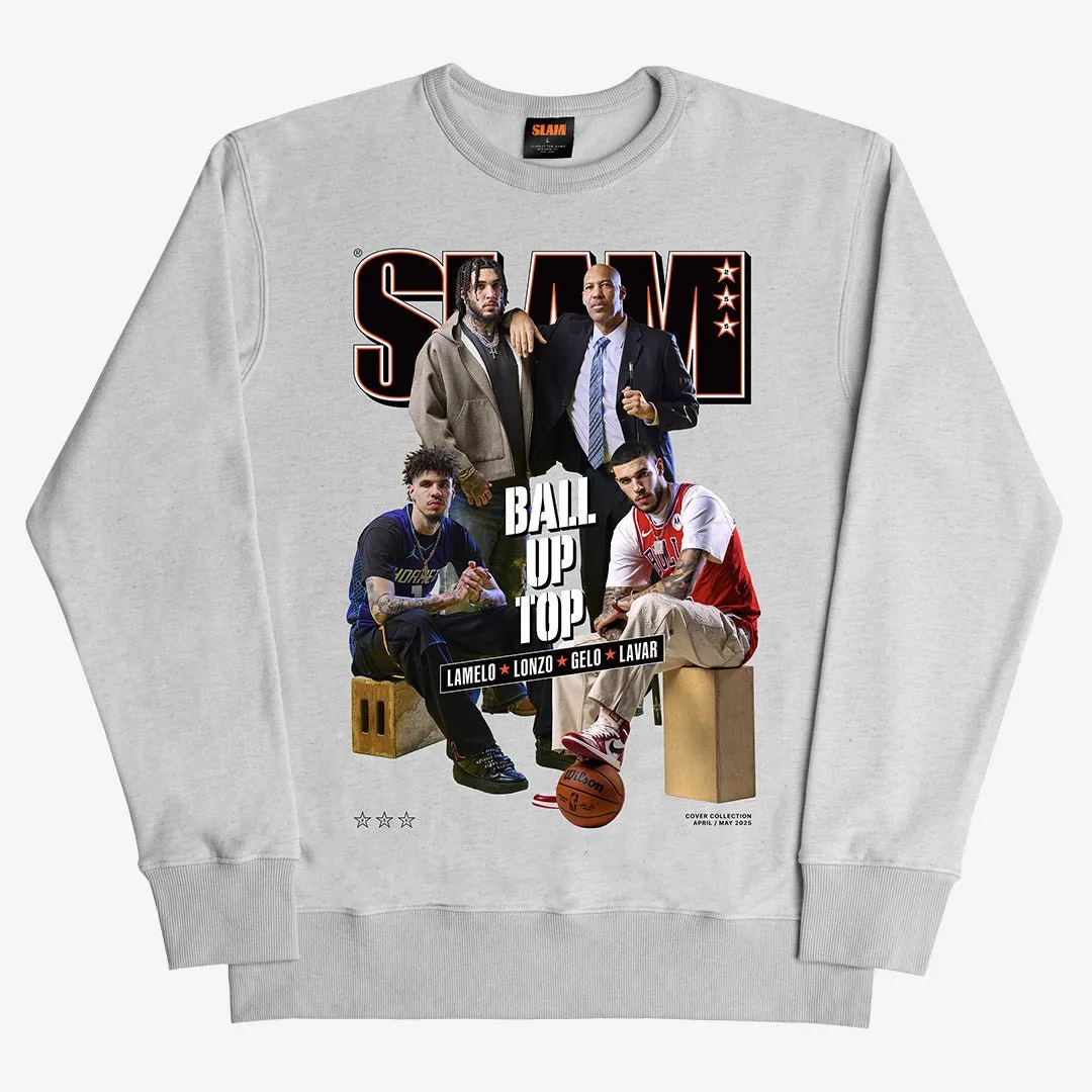 SLAM Cover Crewneck - LaMelo, Lonzo, LiAngelo, LaVar (SLAM 255) sold by SLAM Goods