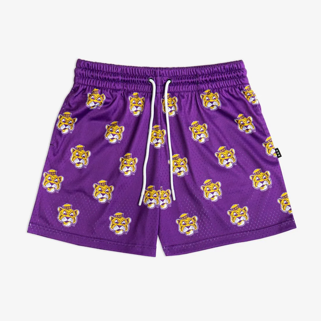 LSU All-Over Logo Shorts sold by SLAM Goods