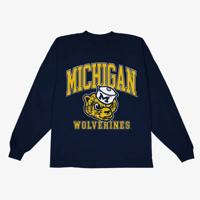 Michigan Wolverines Big Logo L/S Tee sold by SLAM Goods