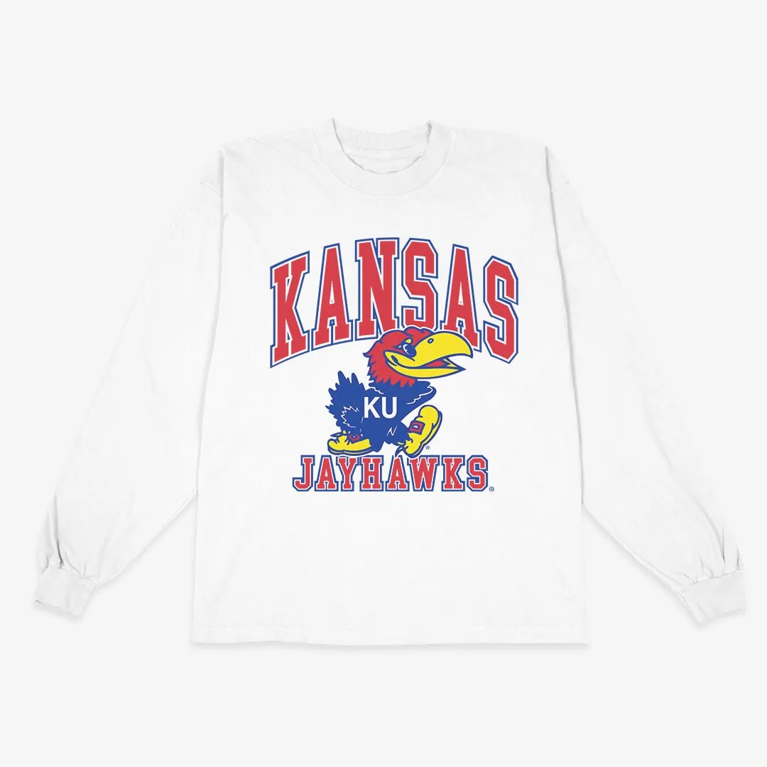 Kansas Jayhawks Big Logo L/S Tee sold by SLAM Goods