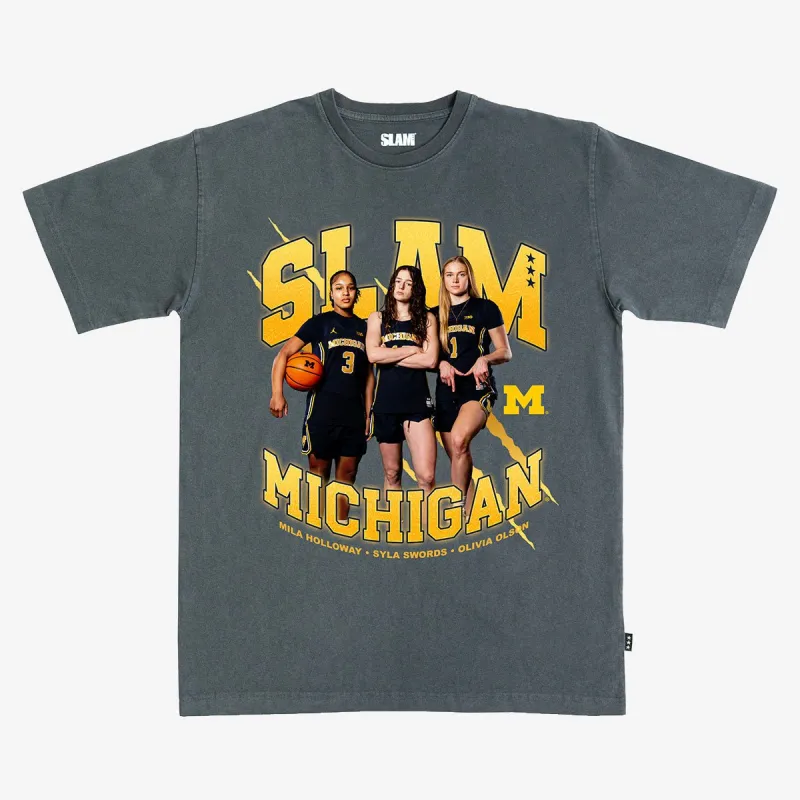 SLAM Michigan WBB Scratch Remix Heavy Tee sold by SLAM Goods