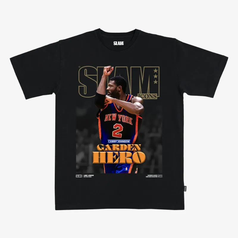 SLAM Hardwood Classics Cover Tee - Larry Johnson (Knicks Icons) made by Slam