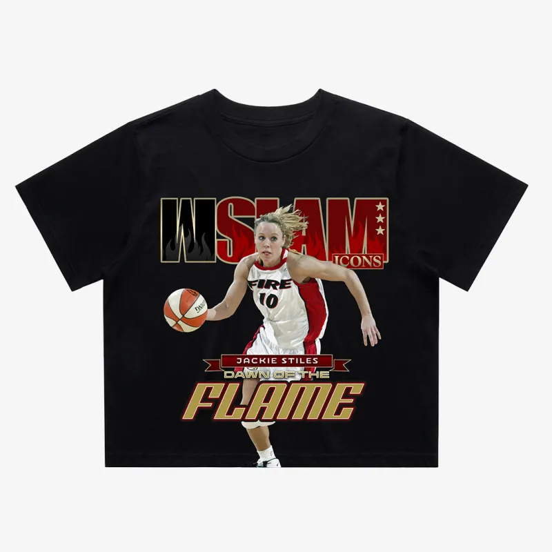 WSLAM Court Origins Crop Cover Tee - Jackie Stiles (Fire Icons) made by Slam