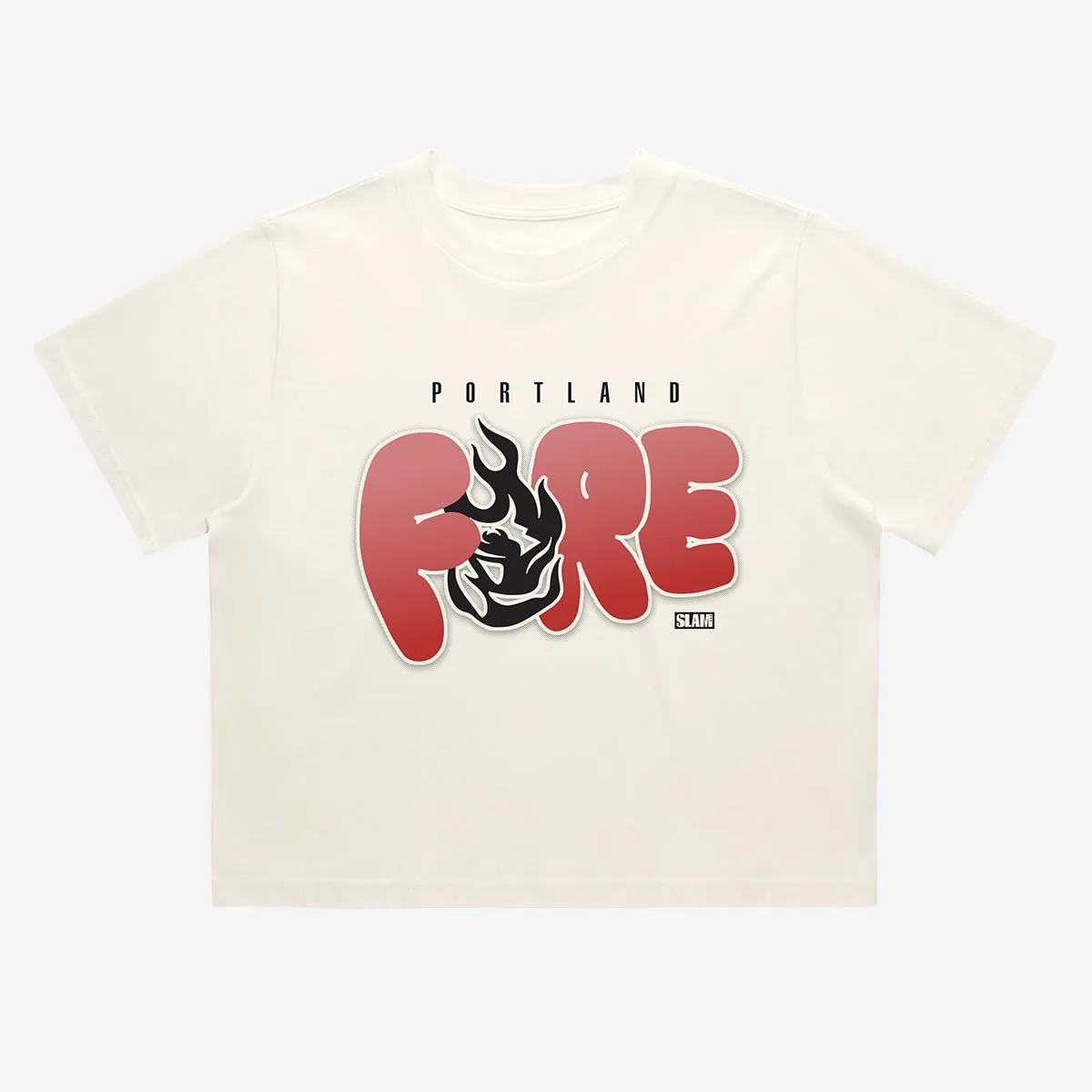 Portland Fire Bubble Script Crop Tee sold by SLAM Goods product image thumbnail 2