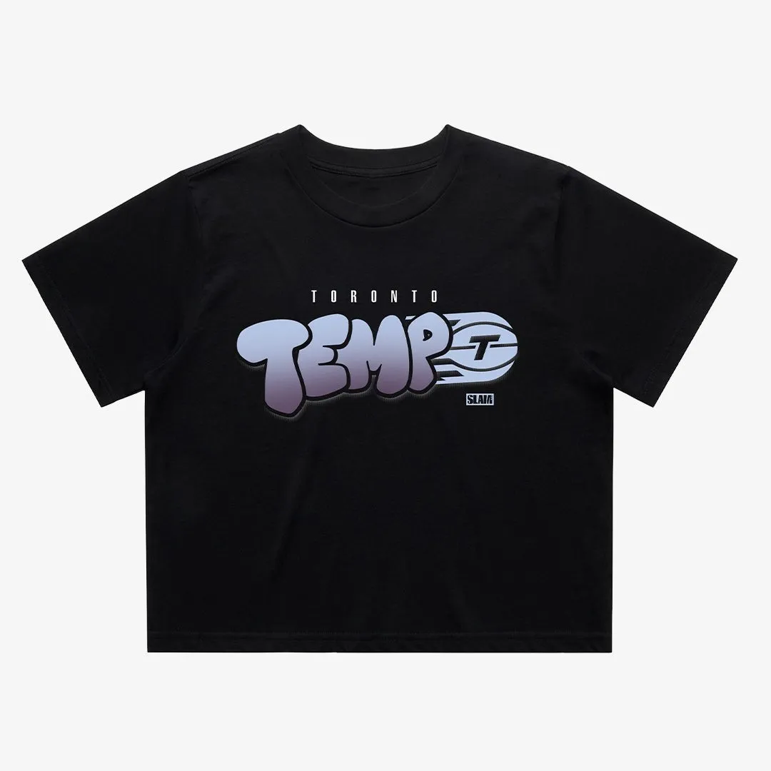 Toronto Tempo Bubble Script Crop Tee sold by SLAM Goods