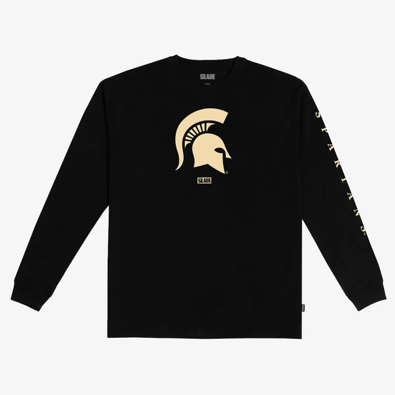 Michigan State Blackout Long Sleeve Tee made by Slam