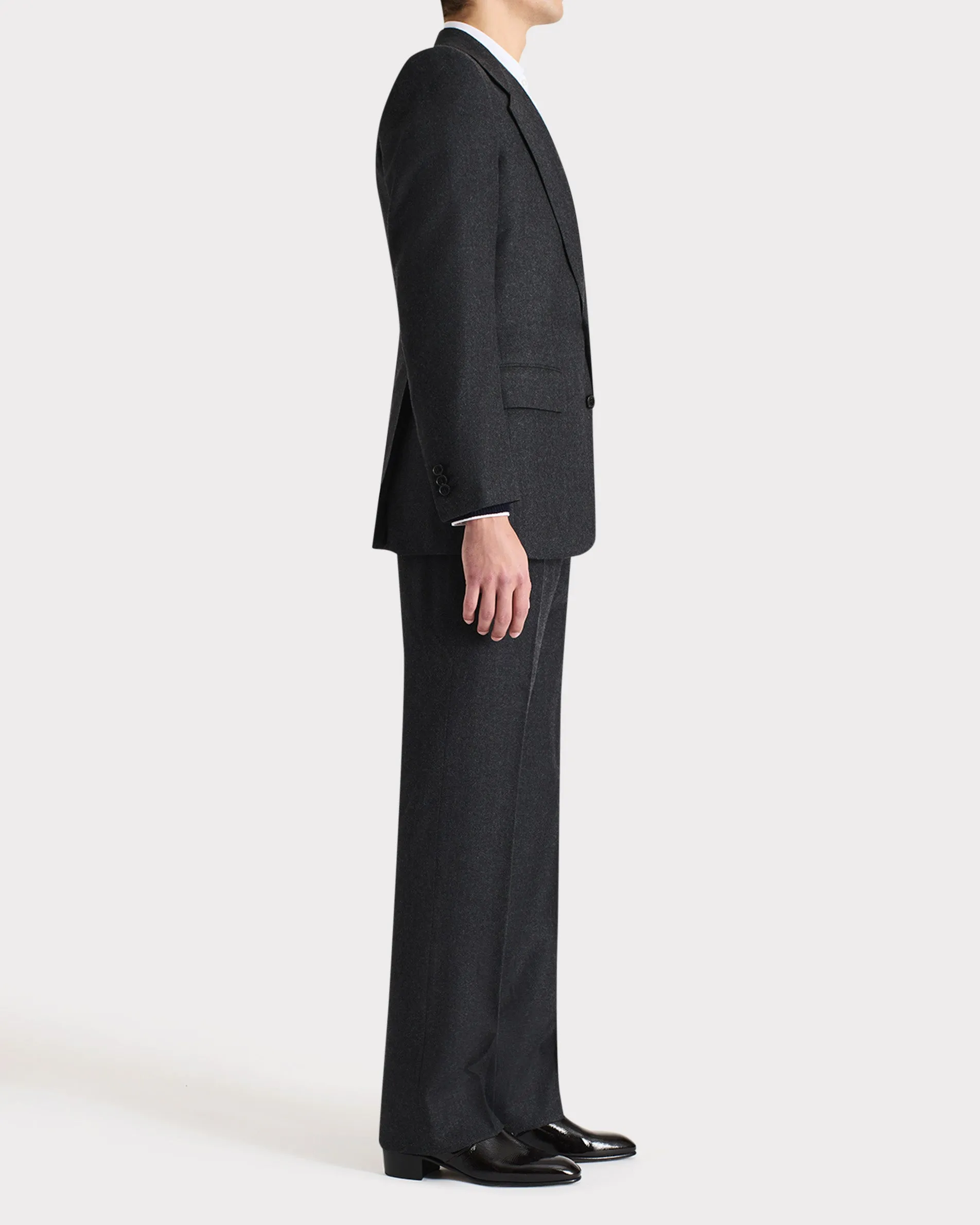 SINGLE-BREASTED SUIT IN WOOL FLANNEL – ANTHRACITE sold by Husbands Paris product image thumbnail 4