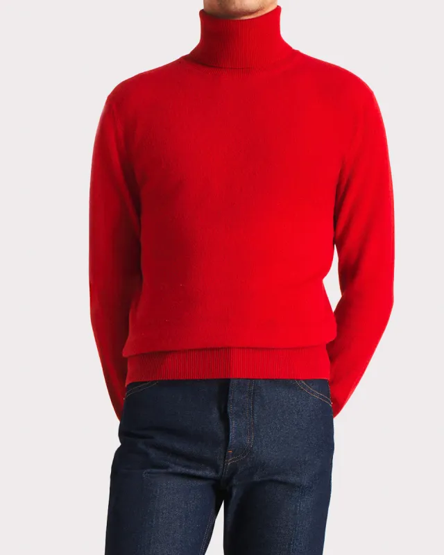 TURTLENECK SWEATER IN CASHMERE – RED made by Husbands Paris