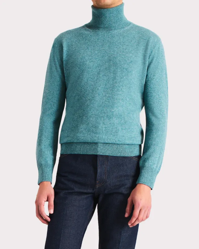 TURTLENECK SWEATER IN CASHMERE – JADE sold by Husbands Paris