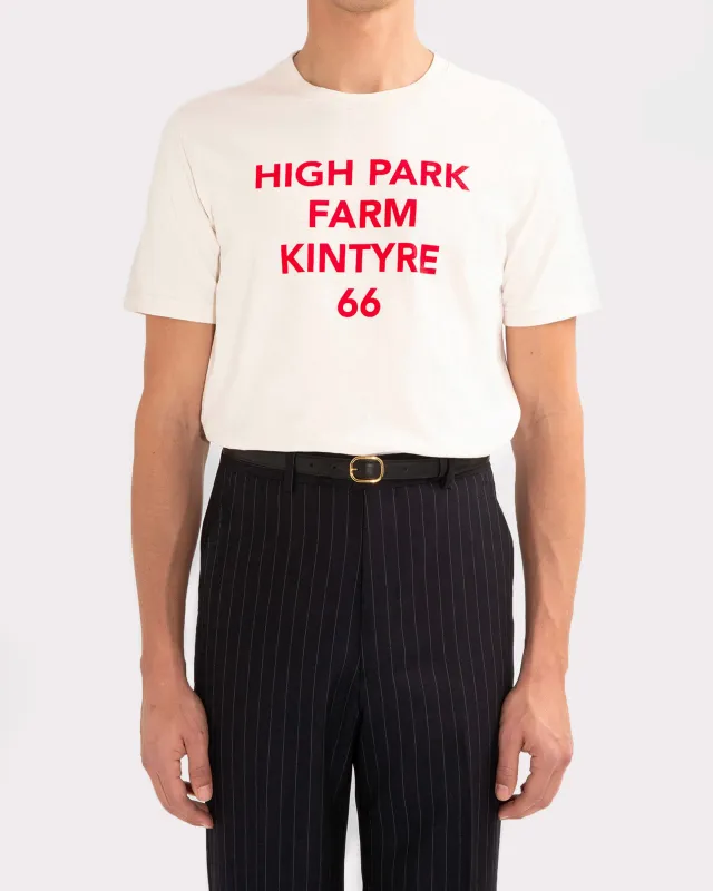 GRAPHIC T-SHIRT IN COTTON JERSEY - OFF-WHITE & RED sold by Husbands Paris