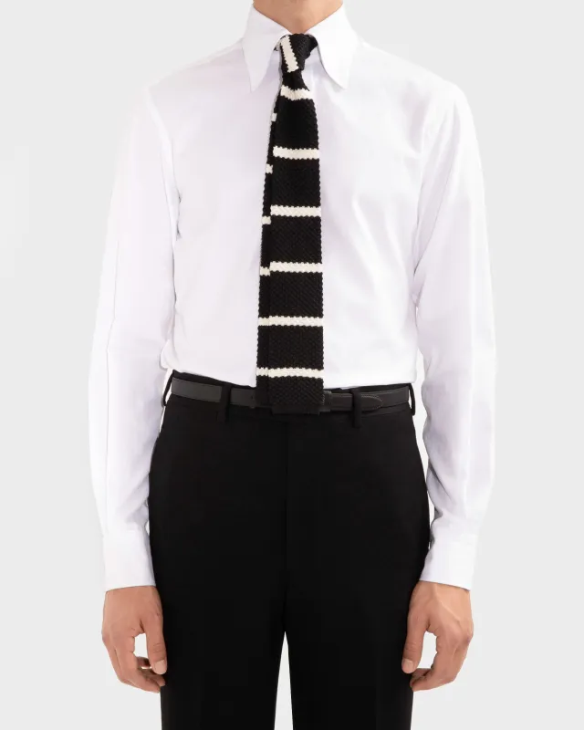 WIDE COLLAR SHIRT IN COTTON ROYAL OXFORD - WHITE sold by Husbands Paris