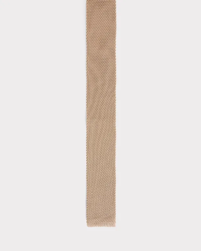 KNIT TIE IN SILK - TAUPE sold by Husbands Paris
