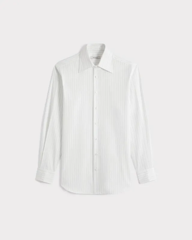 WIDE COLLAR SHIRT IN COTTON POPLIN - GAINSBOURG STRIPES sold by Husbands Paris
