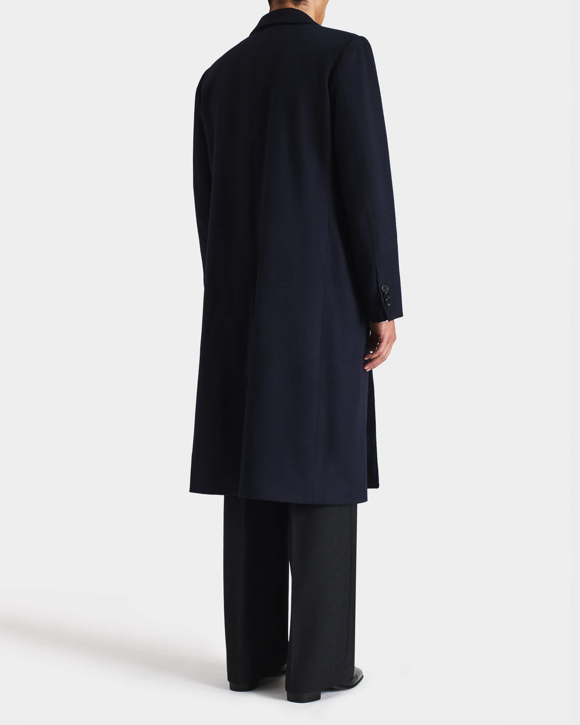 DOUBLE-BREASTED COAT IN WOOL TWILL - NAVY sold by Husbands Paris product image thumbnail 4