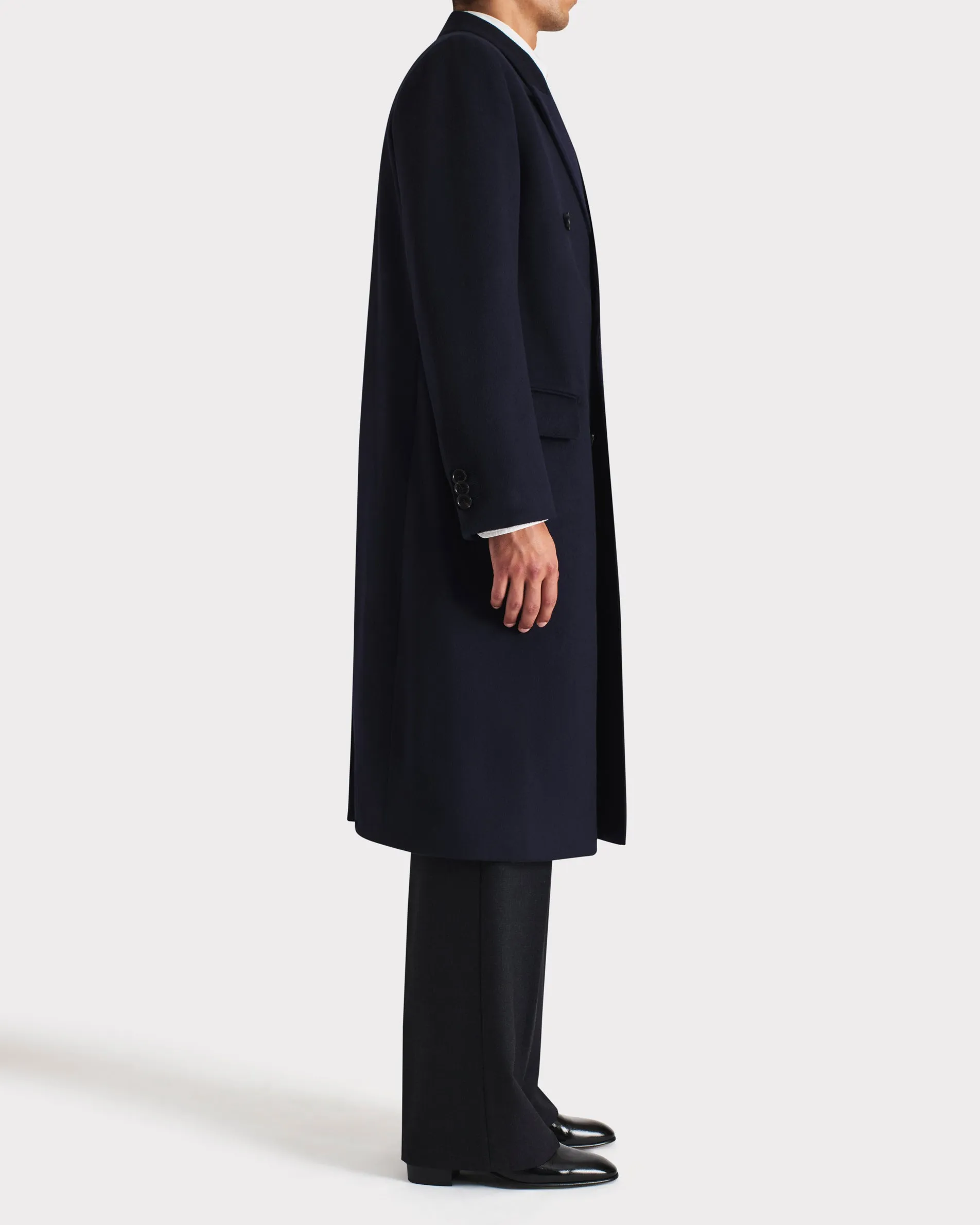 DOUBLE-BREASTED COAT IN WOOL TWILL - NAVY sold by Husbands Paris product image thumbnail 3