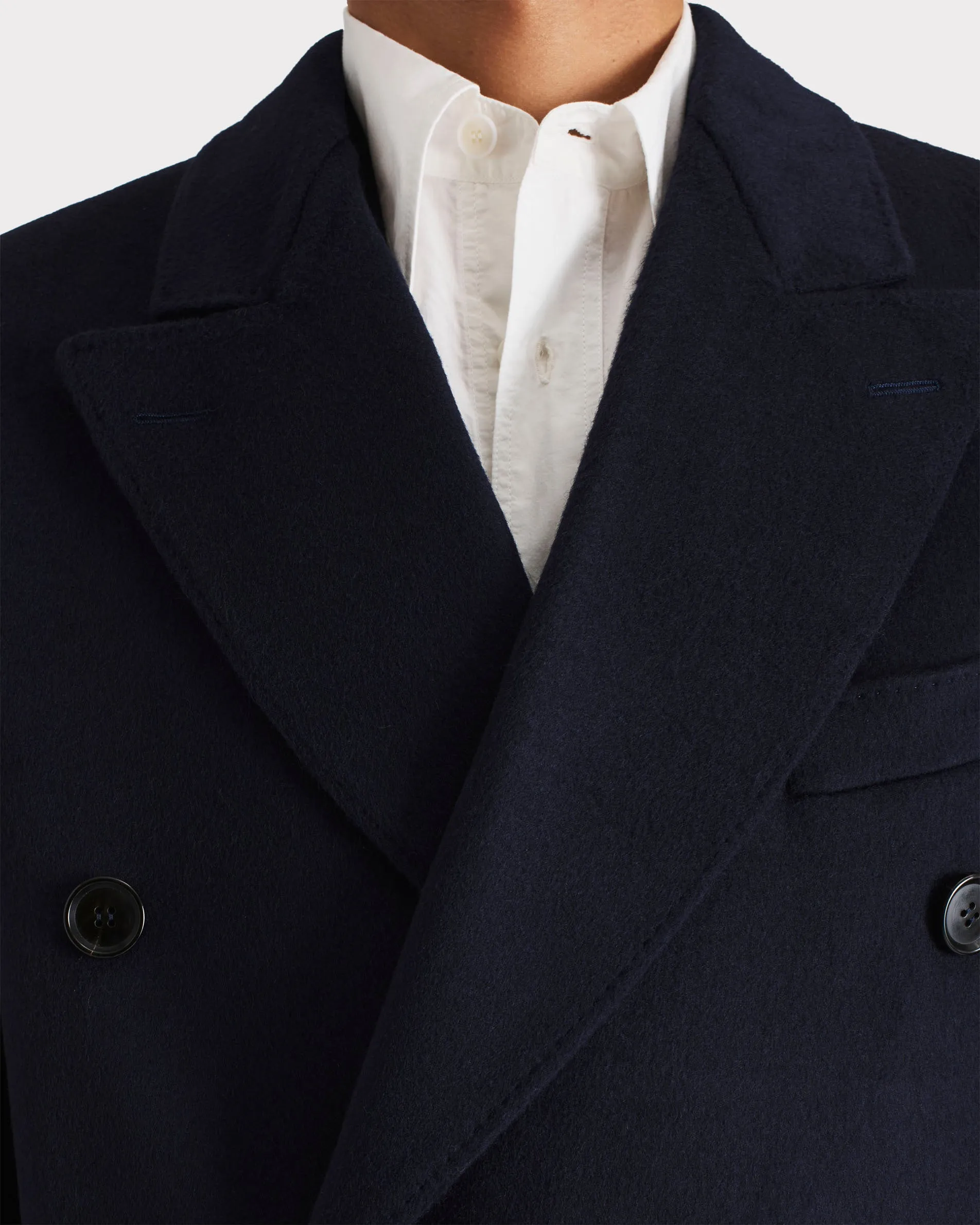 DOUBLE-BREASTED COAT IN WOOL TWILL - NAVY sold by Husbands Paris product image thumbnail 2