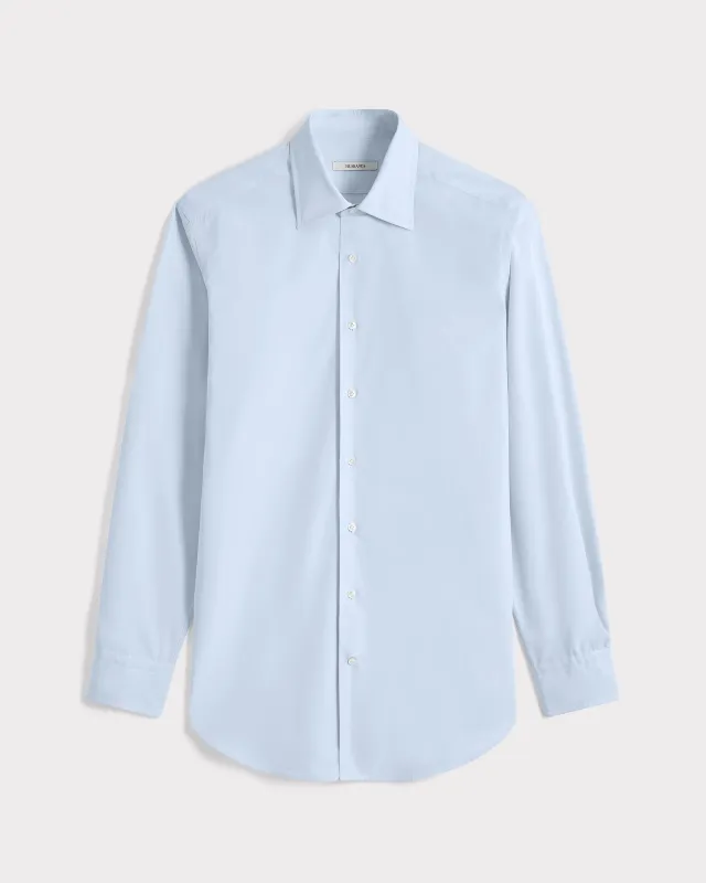CLASSIC COLLAR SHIRT IN COTTON POPLIN - SKY BLUE made by Husbands Paris