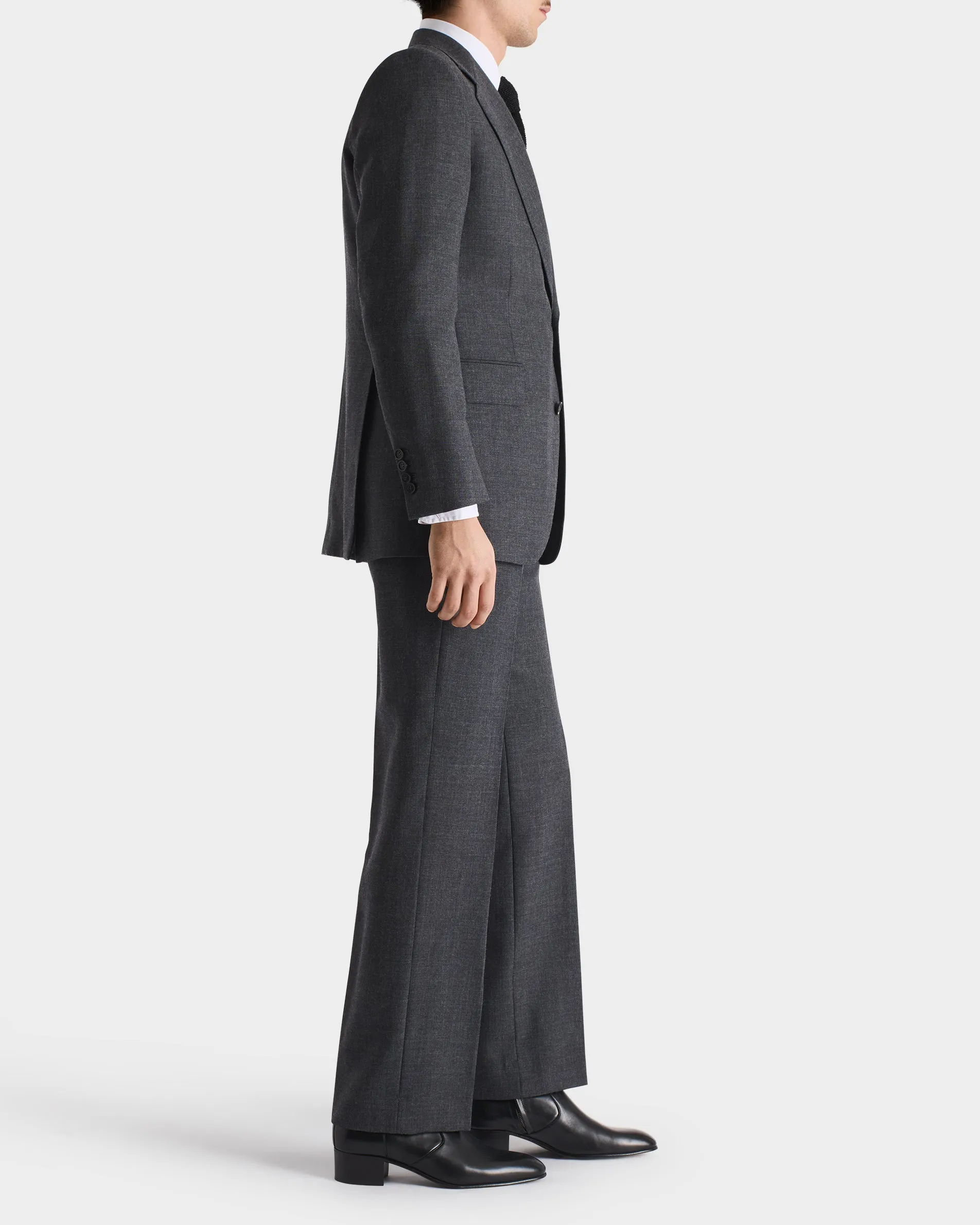 SINGLE-BREASTED SUIT IN WOOL FRESCO - GREY sold by Husbands Paris product image thumbnail 3
