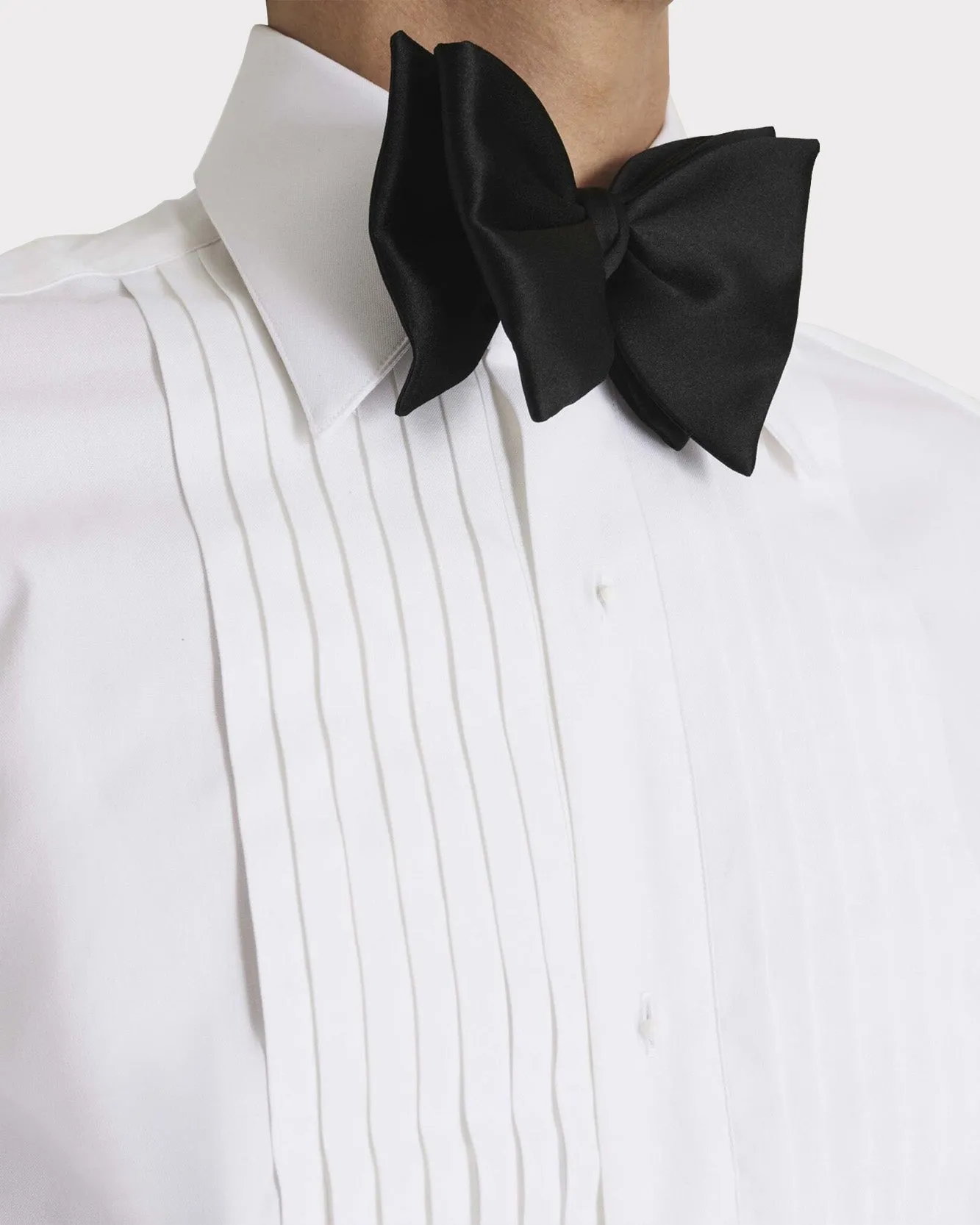 WIDE COLLAR TUXEDO SHIRT IN COTTON PINPOINT - WHITE sold by Husbands Paris product image thumbnail 4