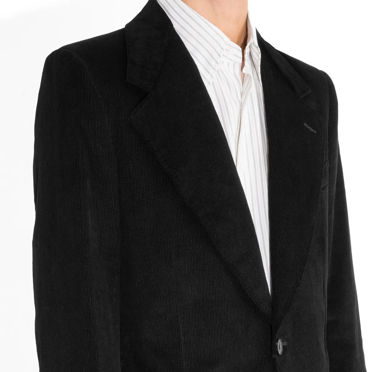 SINGLE-BREASTED JACKET IN POLYESTER CORDUROY - BLACK sold by Husbands Paris product image thumbnail 2