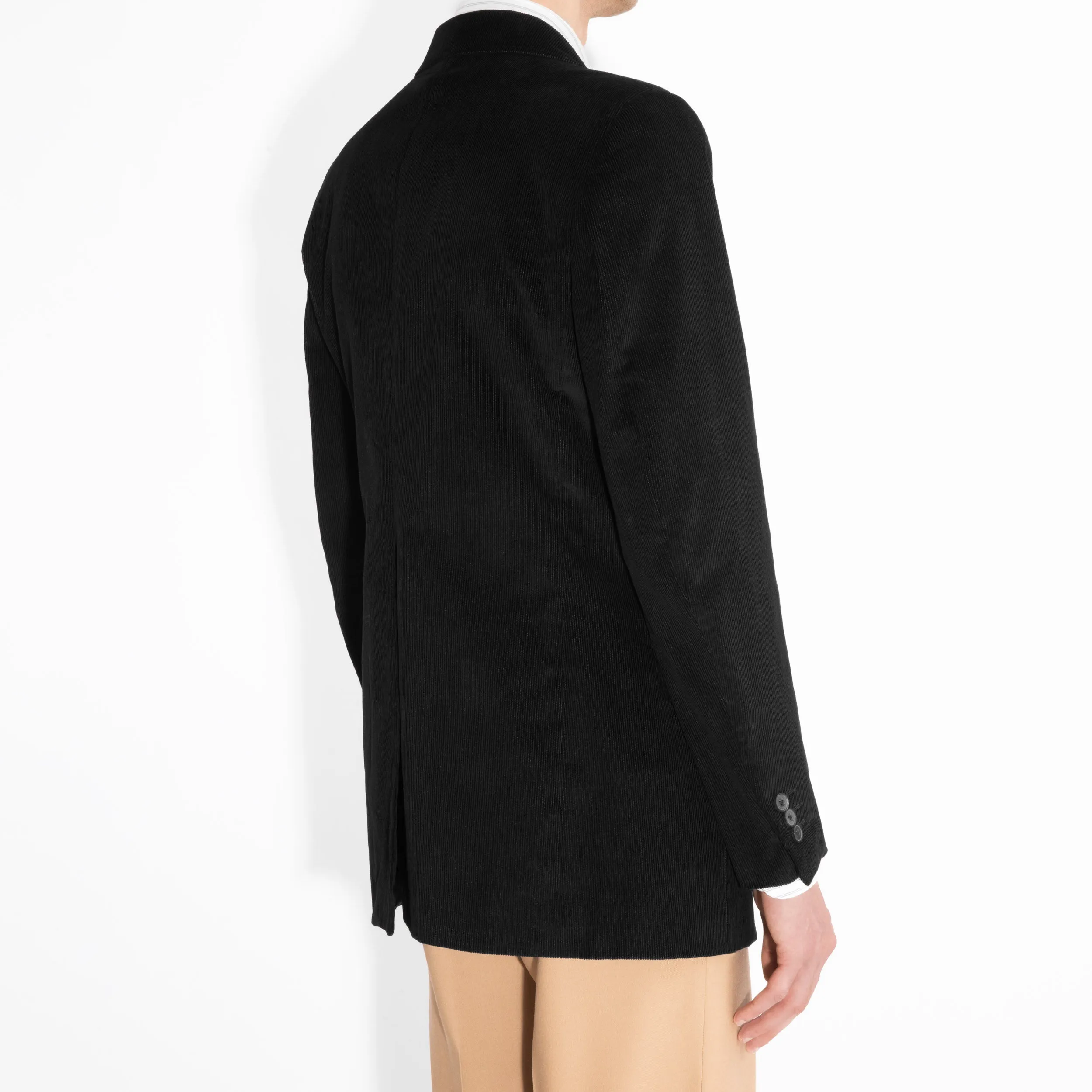 SINGLE-BREASTED JACKET IN POLYESTER CORDUROY - BLACK sold by Husbands Paris product image thumbnail 3