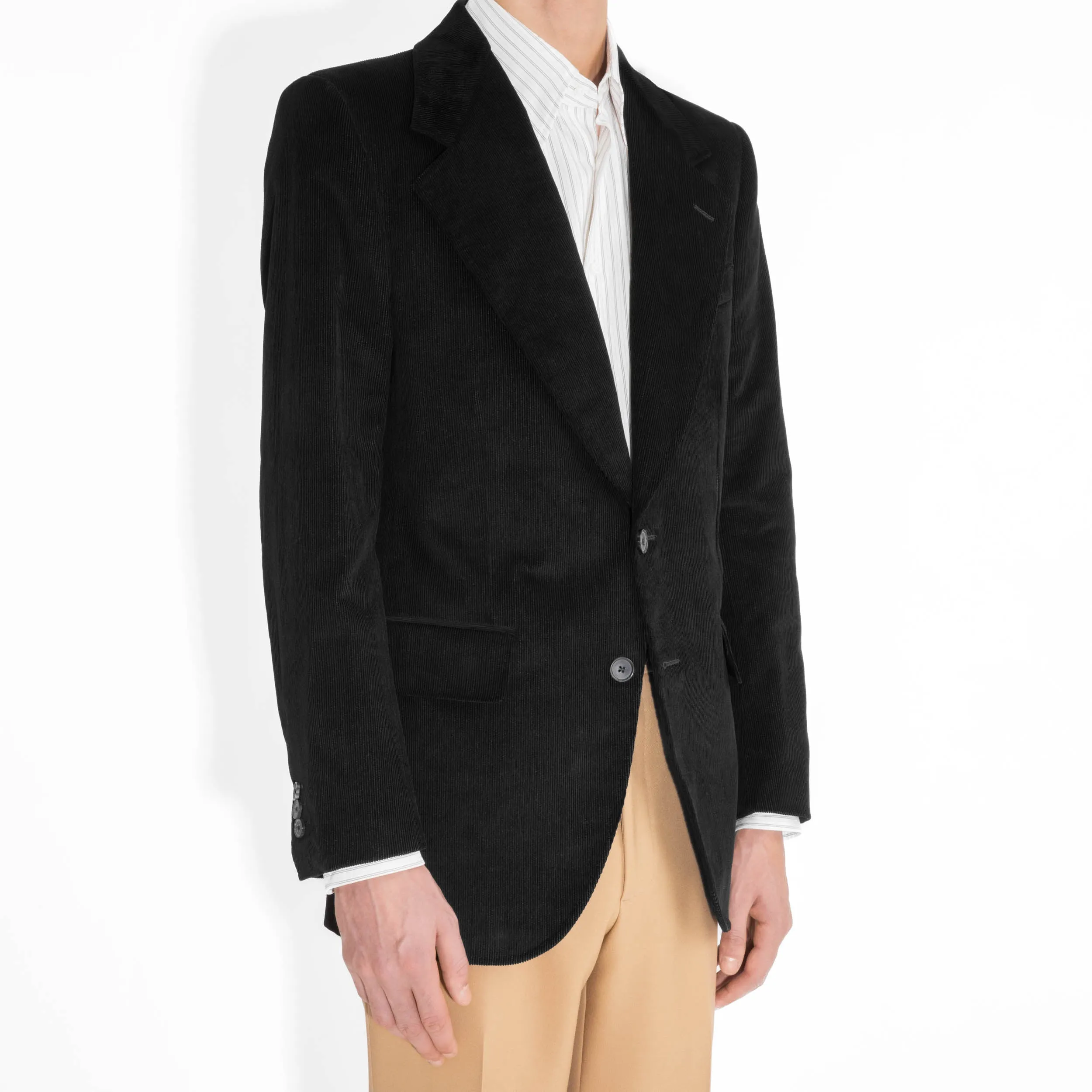 SINGLE-BREASTED JACKET IN POLYESTER CORDUROY - BLACK sold by Husbands Paris product image thumbnail 5