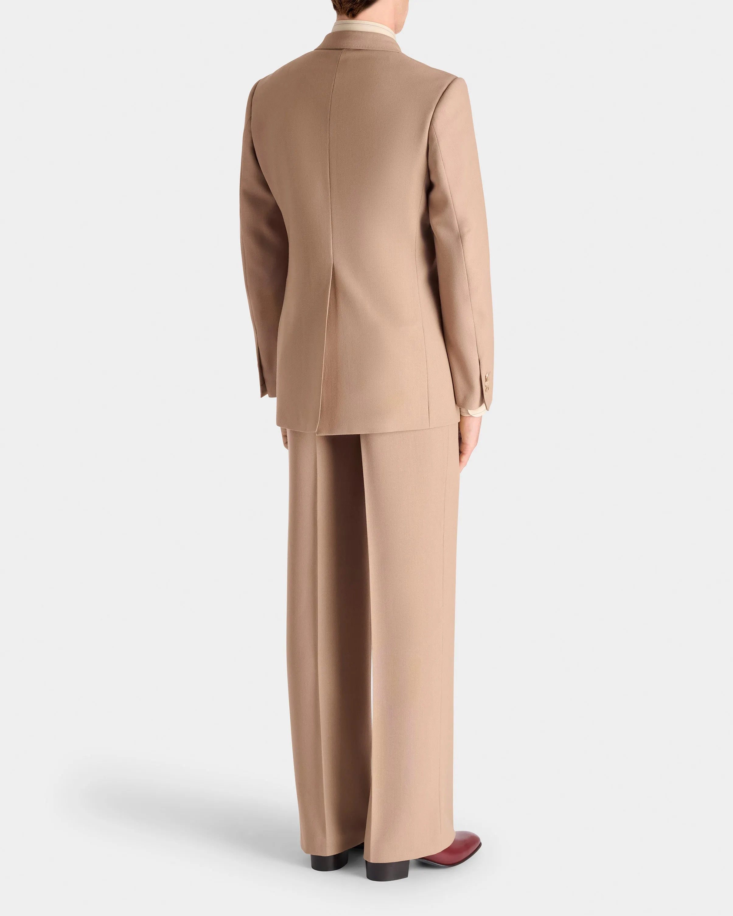 SINGLE-BREASTED SUIT IN 3-PLY WOOL FRESCO - BEIGE sold by Husbands Paris product image thumbnail 5