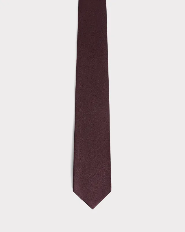 TIE IN SILK SABLE – BURGUNDY made by Husbands Paris