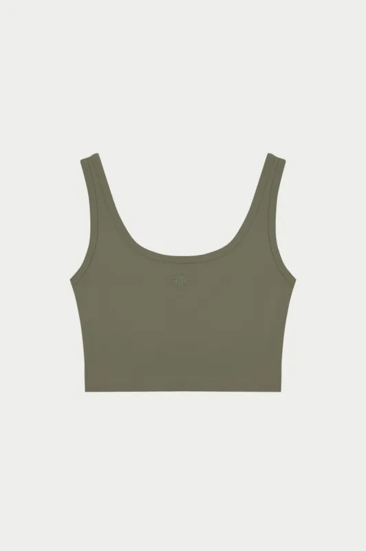 SCULPTING STRETCH EMBLEM SPORTS BRA - KHAKI sold by The Couture Club