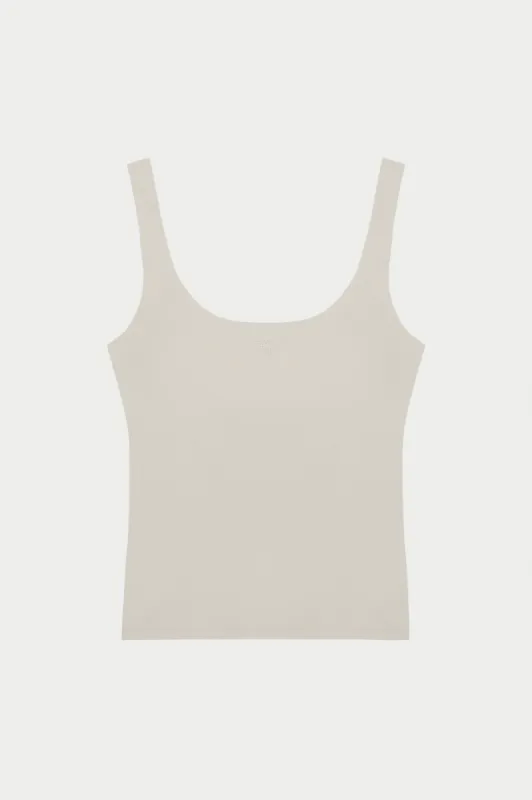 SCULPTING STRETCH SCOOP NECK SPORTS TOP - BONE sold by The Couture Club